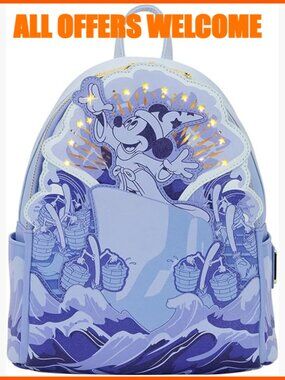 Light Up Mini Backpack with Faux Leather and Gold Foil